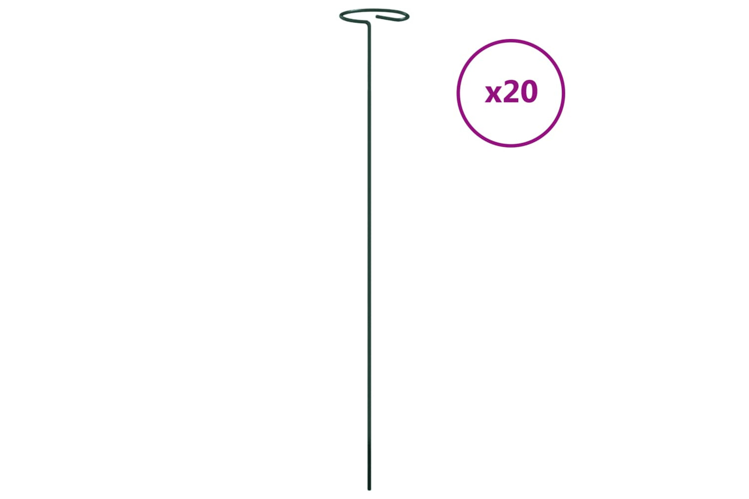 vidaXL 319362 Garden Plant Stakes 20 Pcs Black 40cm Steel