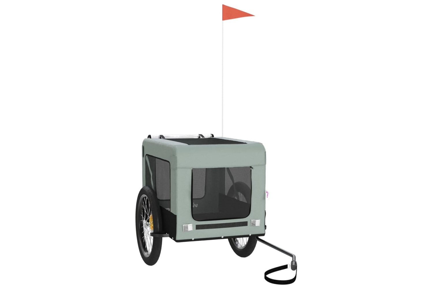 Vidaxl 93923 Pet Bike Trailer Grey And Black Oxford Fabric&iron