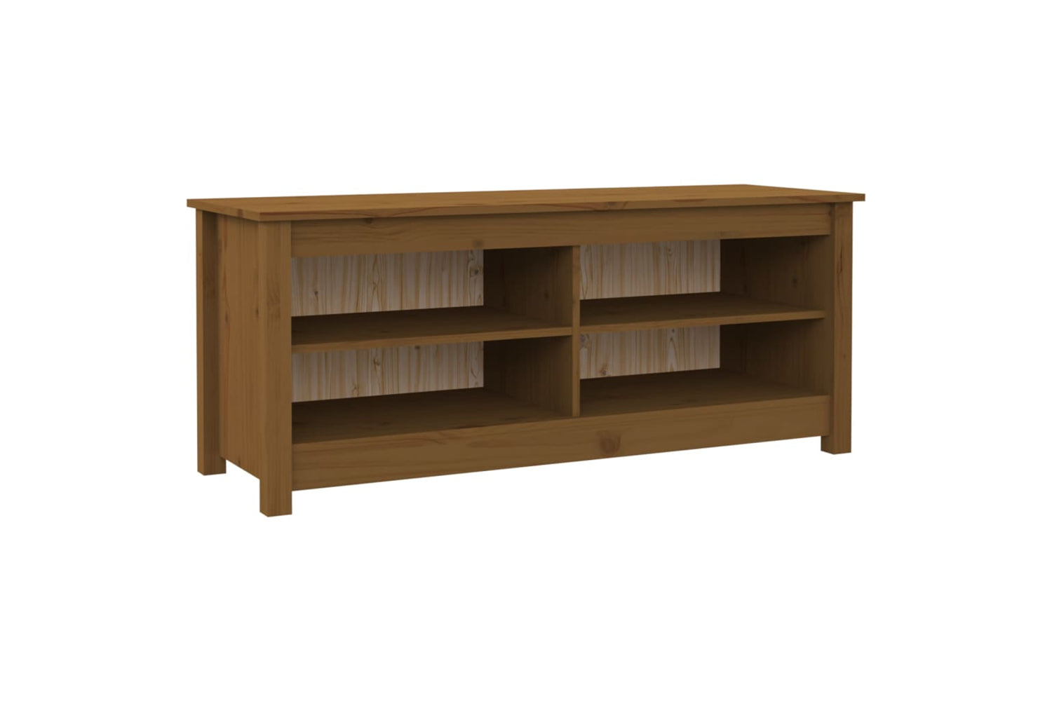 vidaXL 813777 Shoe Bench Honey Brown 110x38x45.5cm Solid Wood Pine