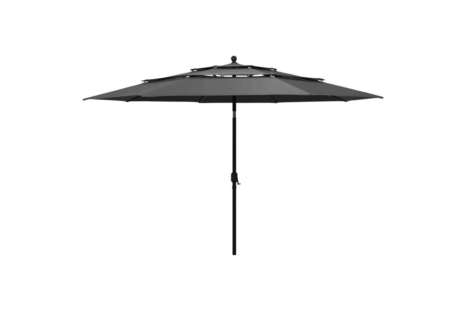 Vidaxl 313878 3-tier Parasol With Aluminium Pole Anthracite 3.5 M