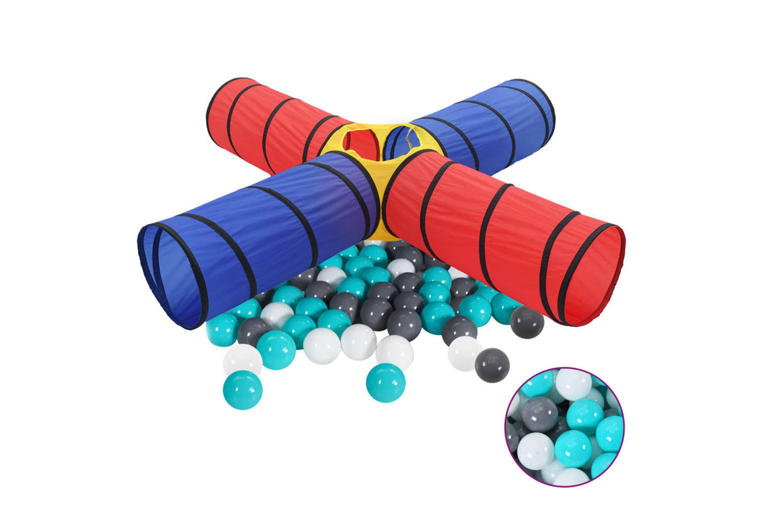 Vidaxl 3107710 Children Play Tunnel With 250 Balls Multicolour-2