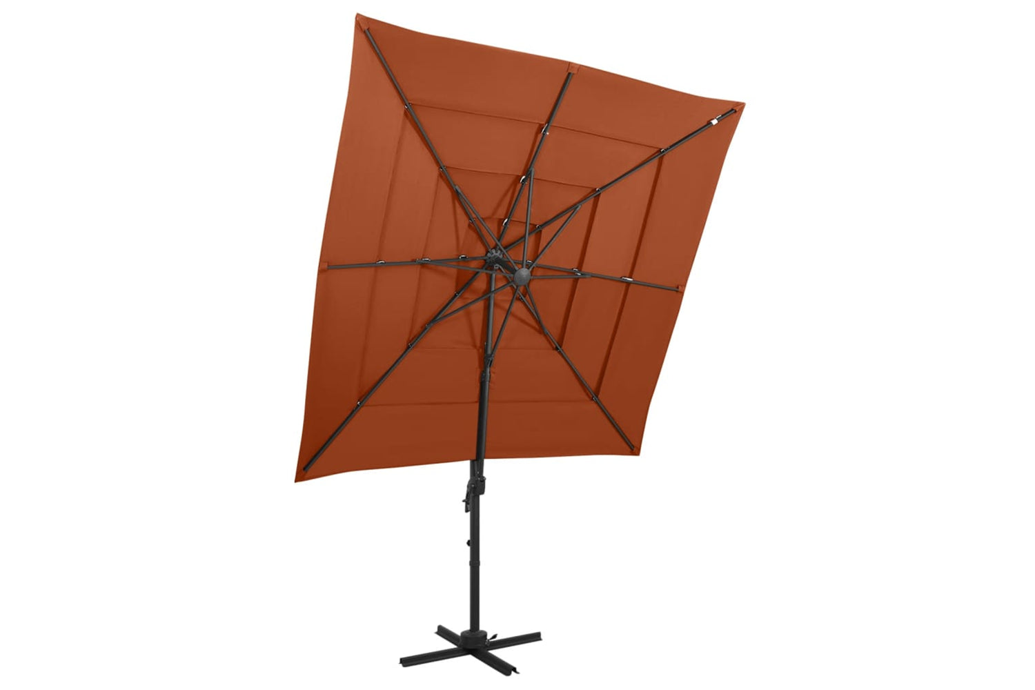 vidaXL 313825 4-tier Parasol With Aluminium Pole Terracotta 250x250cm