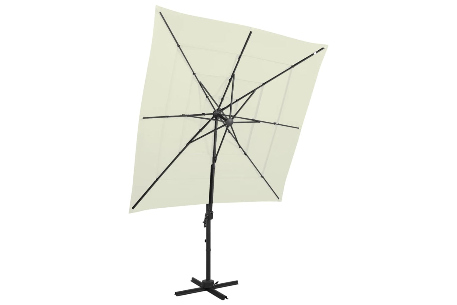 vidaXL 313820 4-tier Parasol With Aluminium Pole Sand 250x250cm