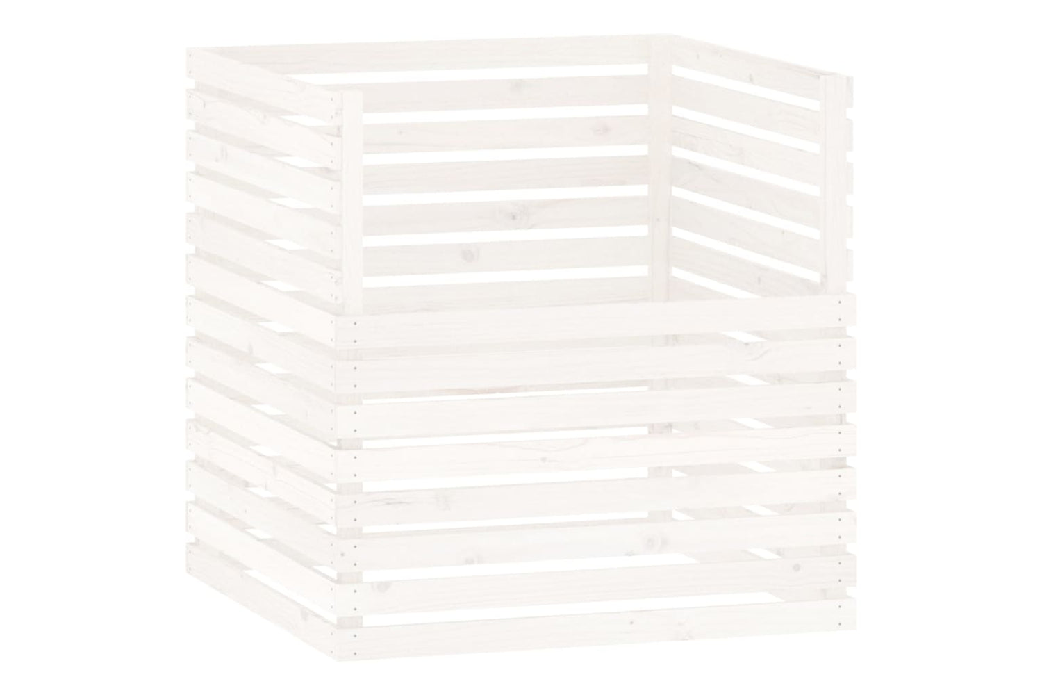 vidaXL 822193 Composter White 100x100x102cm Solid Wood Pine