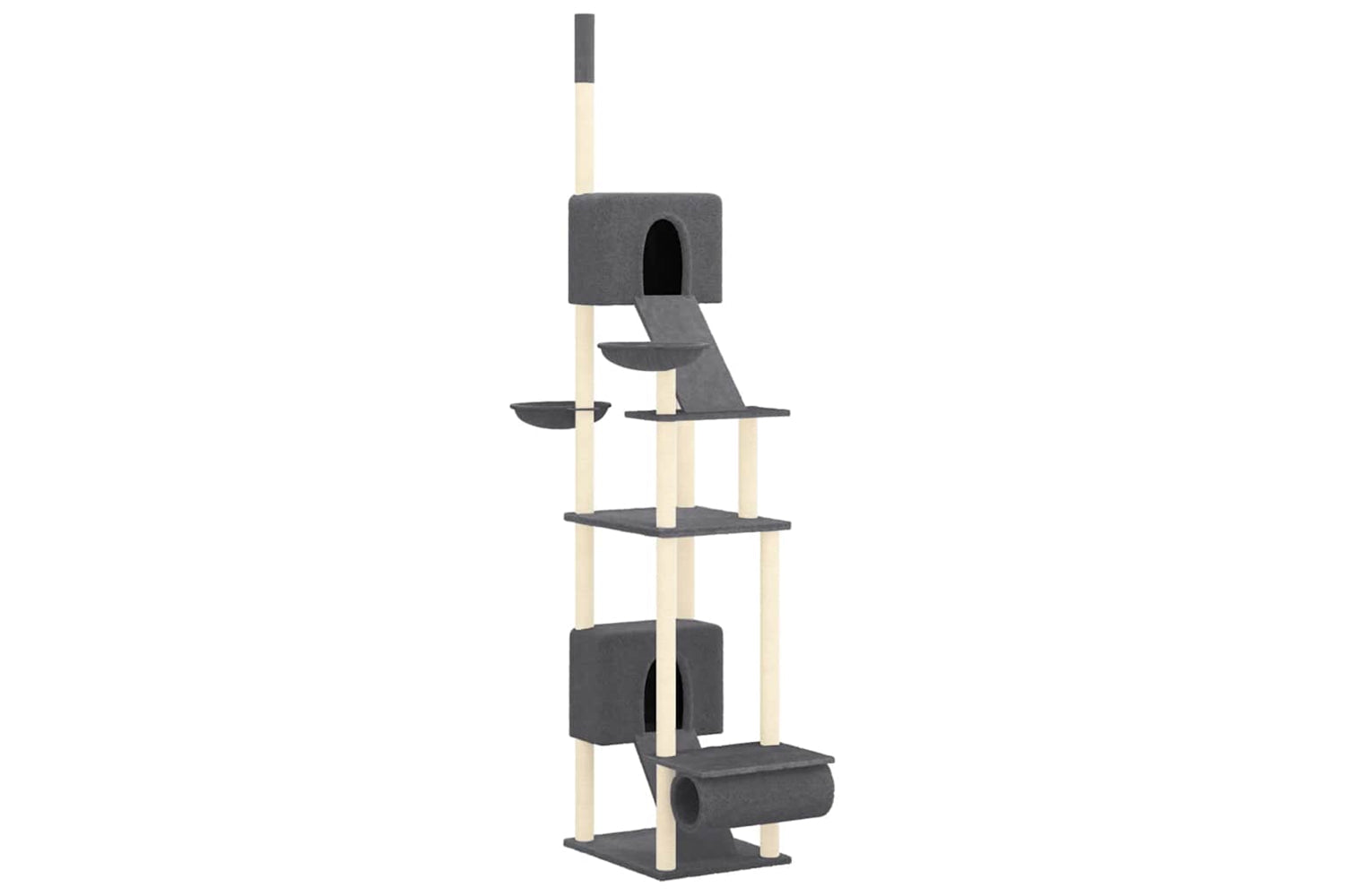 vidaXL 171614 Floor To Ceiling Cat Tree Dark Grey 277-303cm