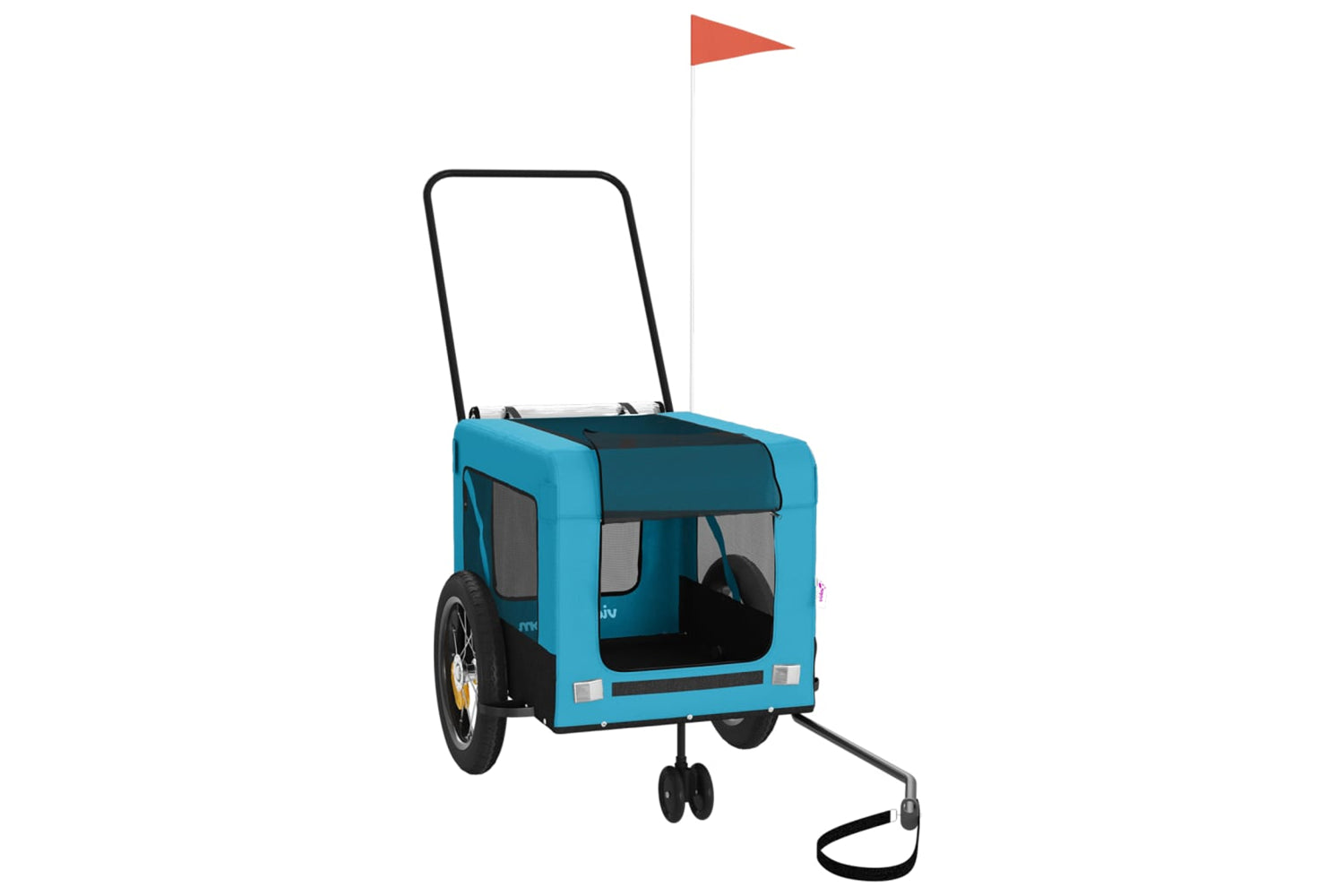 Vidaxl 93932 Pet Bike Trailer Blue And Black Oxford Fabric And Iron
