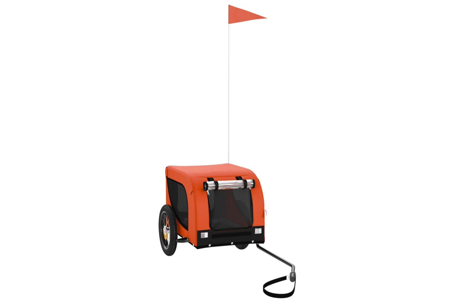 Vidaxl 93991 Pet Bike Trailer Orange And Black Oxford Fabric And Iron