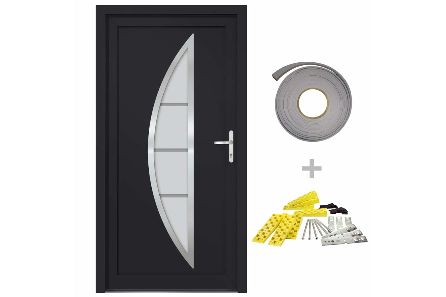 vidaXL 3187882 Front Door Anthracite 98x208cm Pvc-2