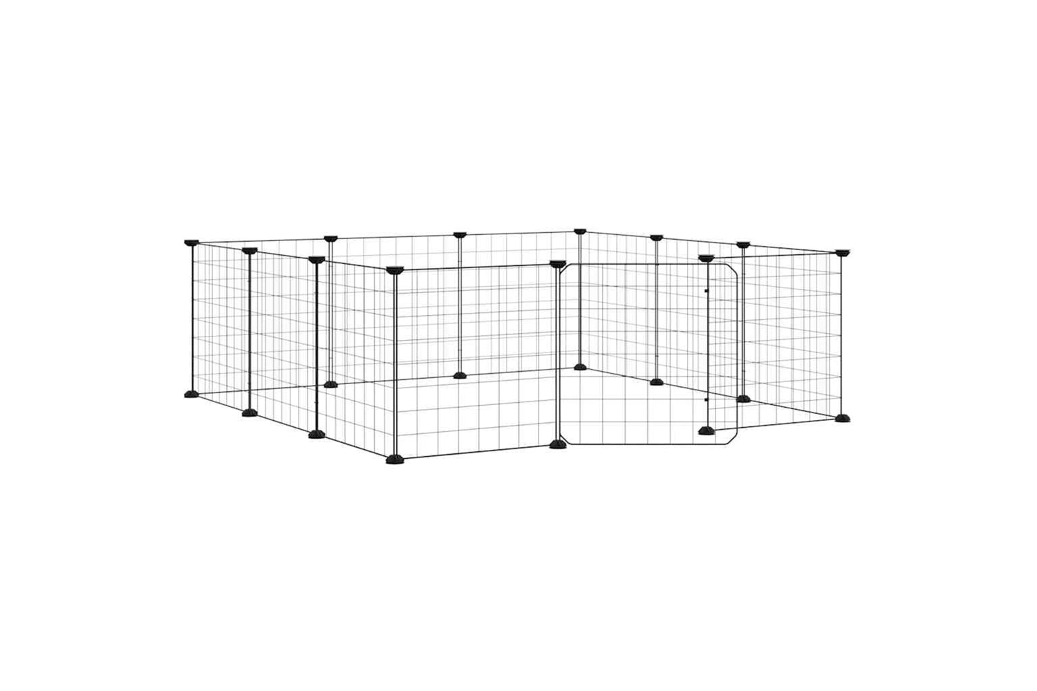 vidaXL 171623 12-panel Pet Cage With Door Black 35x35cm Steel