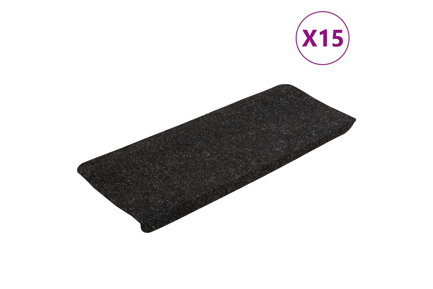 vidaXL 343477 Stair Mats Self-adhesive 15 Pcs 65x24.5x3.5cm Anthracite