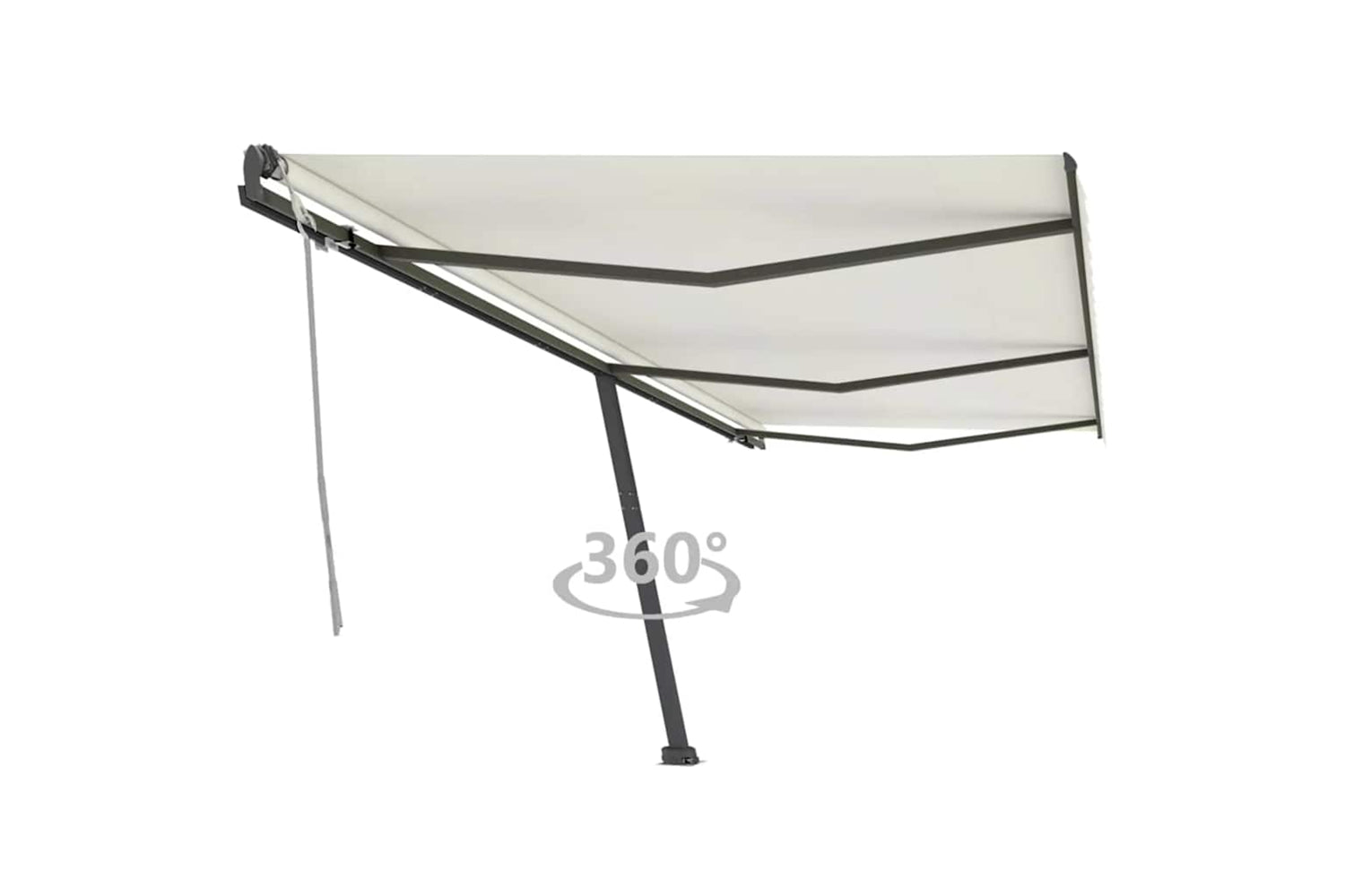 Vidaxl Freestanding Manual Retractable Awning 600x300 Cm Cream