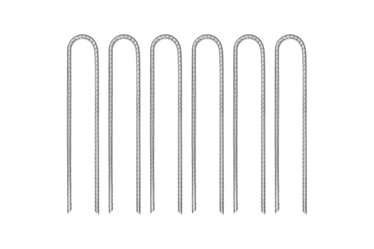 vidaXL 4009345 Tent Pegs 6 Pcs U-shaped 30cm x 7mm Galvanised Steel