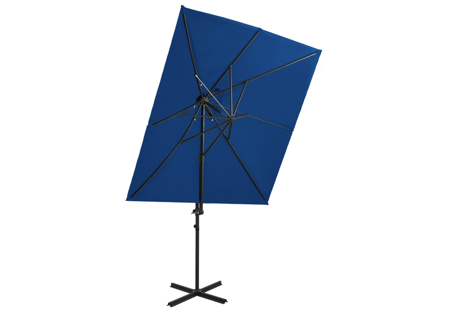 vidaXL 312365 Cantilever Umbrella With Double Top Azure Blue 250x250cm