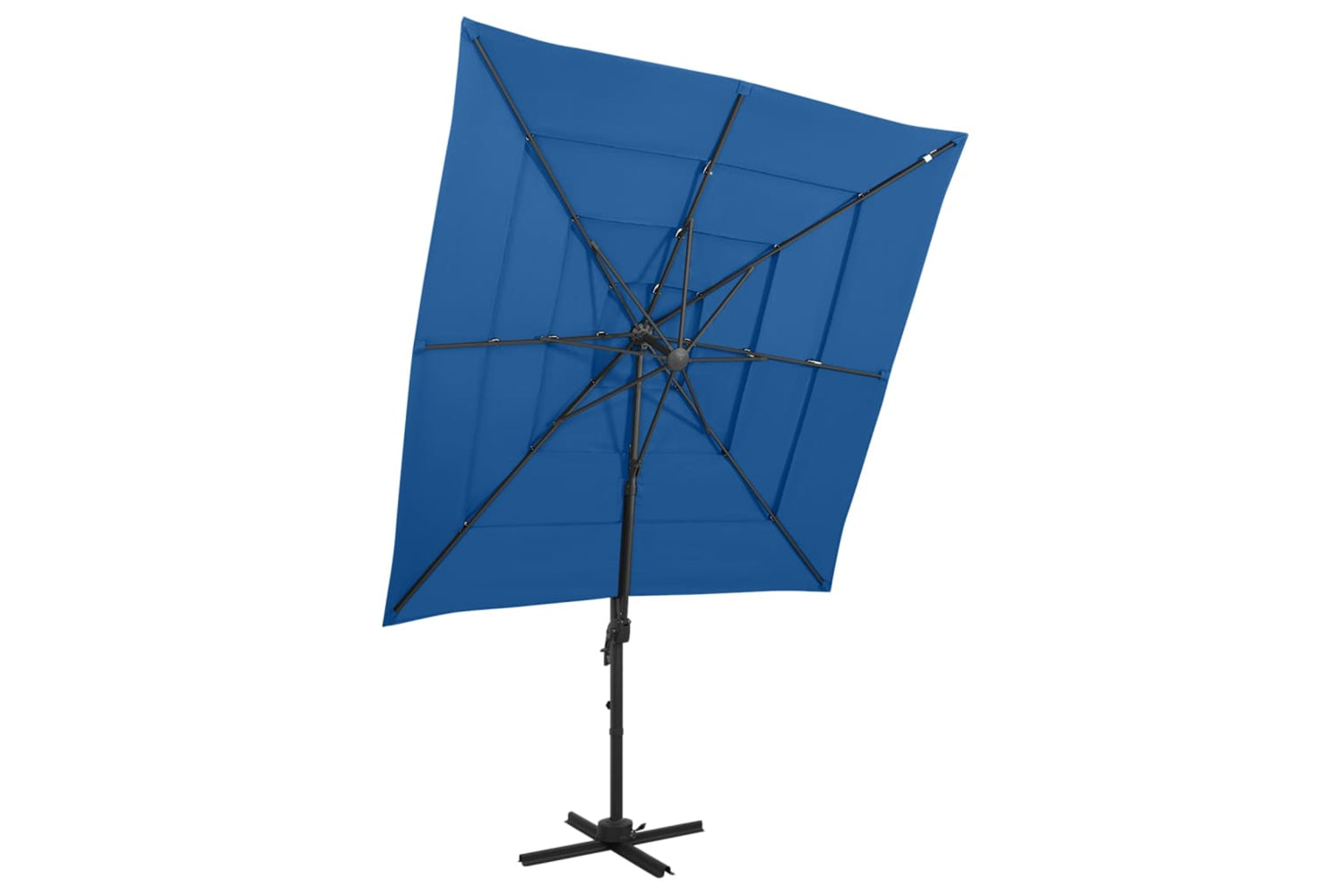 vidaXL 313827 4-tier Parasol With Aluminium Pole Azure Blue 250x250cm