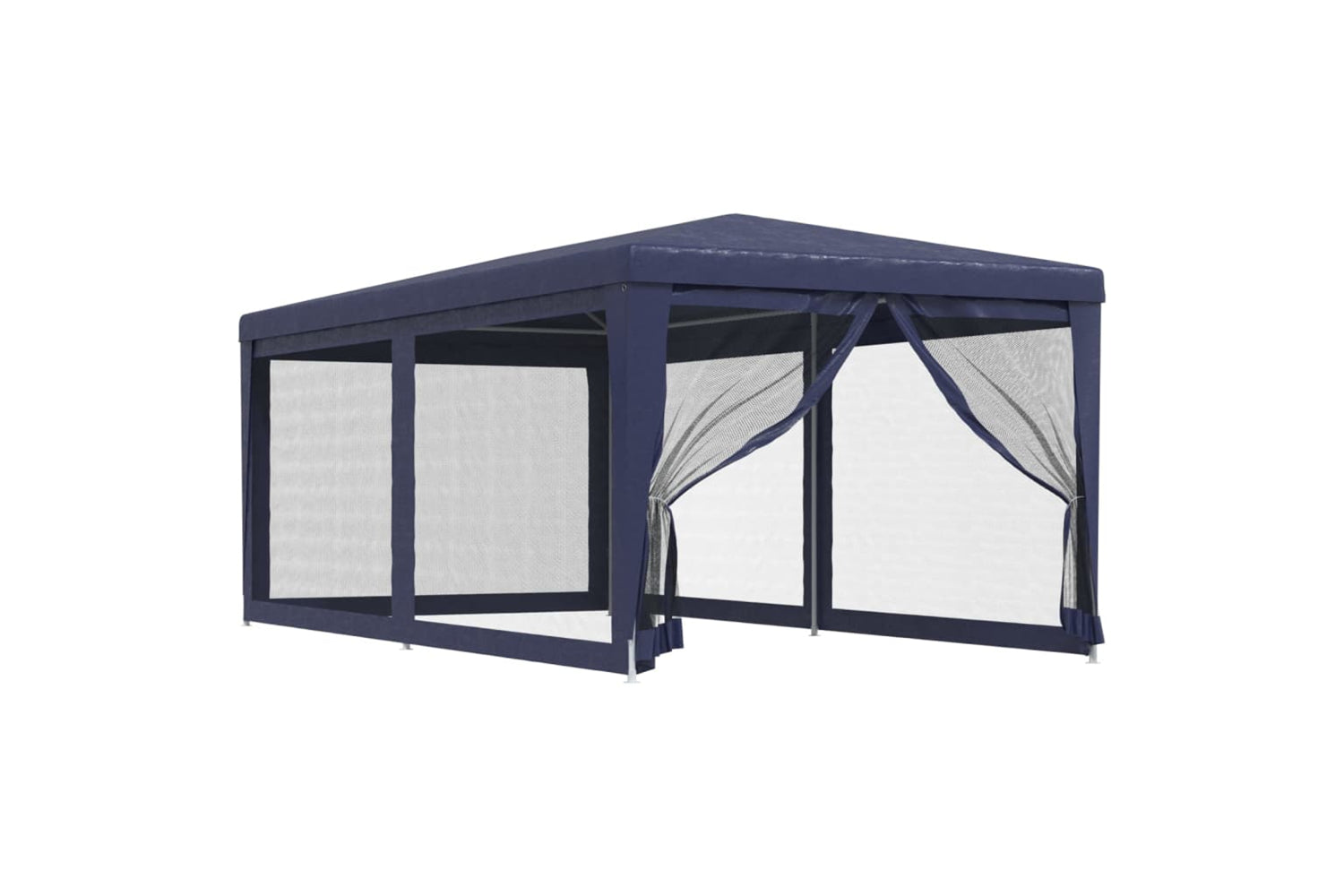 Vidaxl 319237 Party Tent With 6 Mesh Sidewalls Blue 3x6 M Hdpe