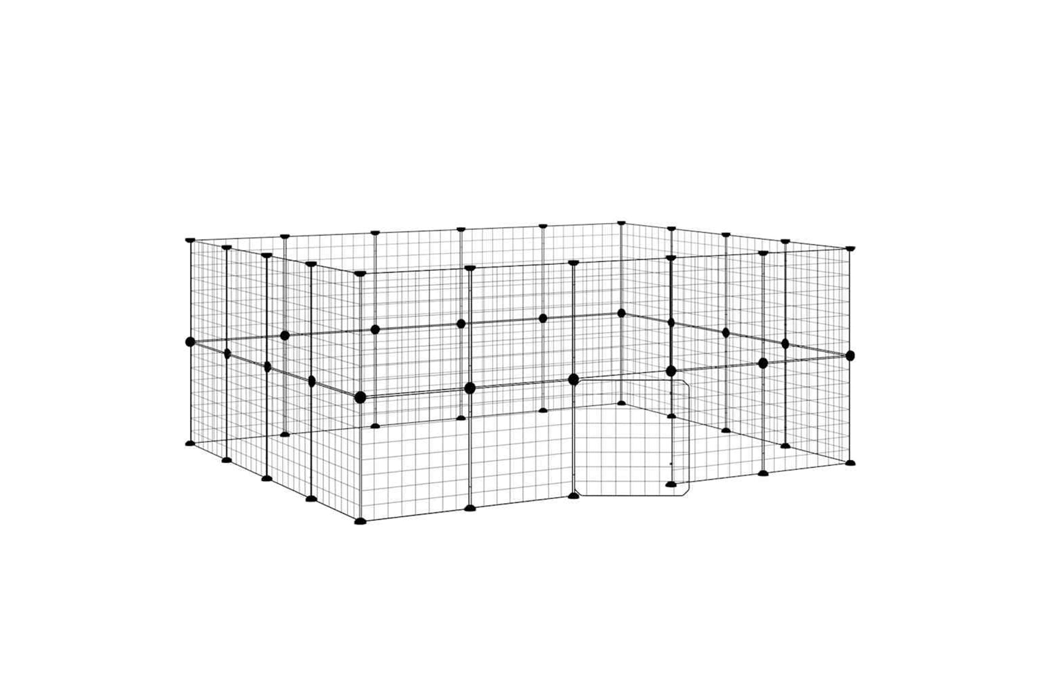 vidaXL 3114039 36-panel Pet Cage With Door Black 35x35cm Steel