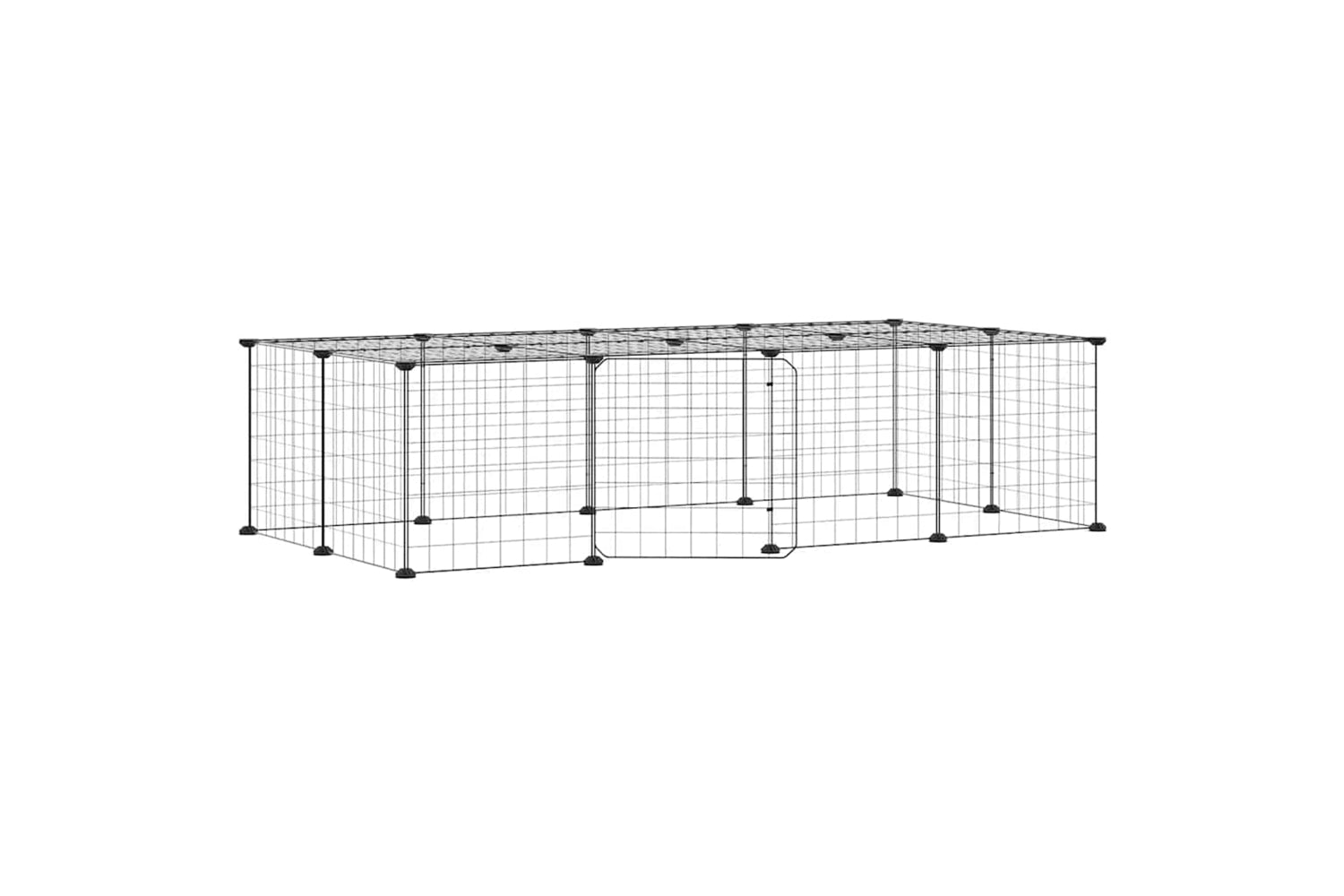 vidaXL 3114055 20-panel Pet Cage With Door Black 35x35cm Steel