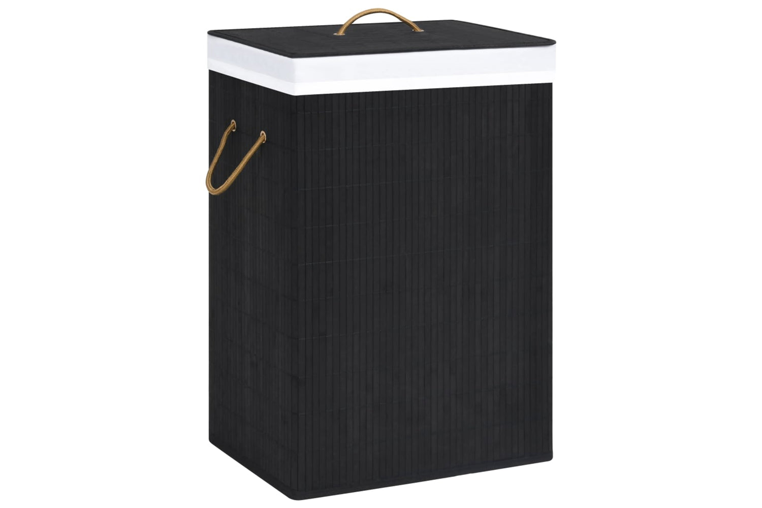 Vidaxl 320745 Bamboo Laundry Basket Black 72 L