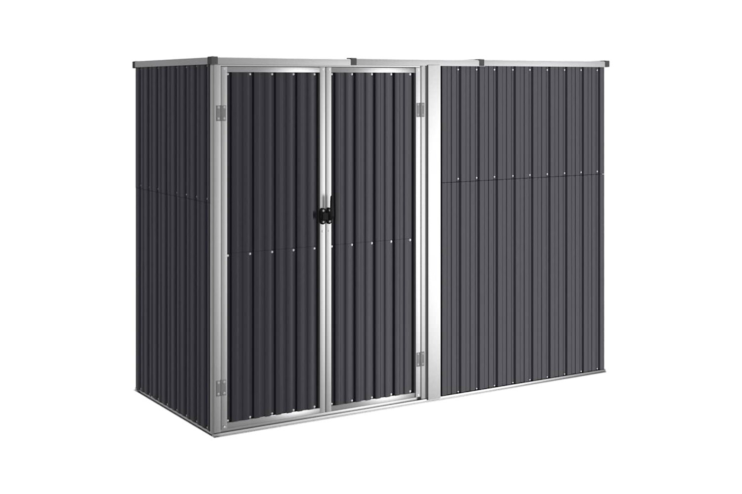 vidaXL 316215 Garden Tool Shed Anthracite 225x89x161cm Galvanised Steel