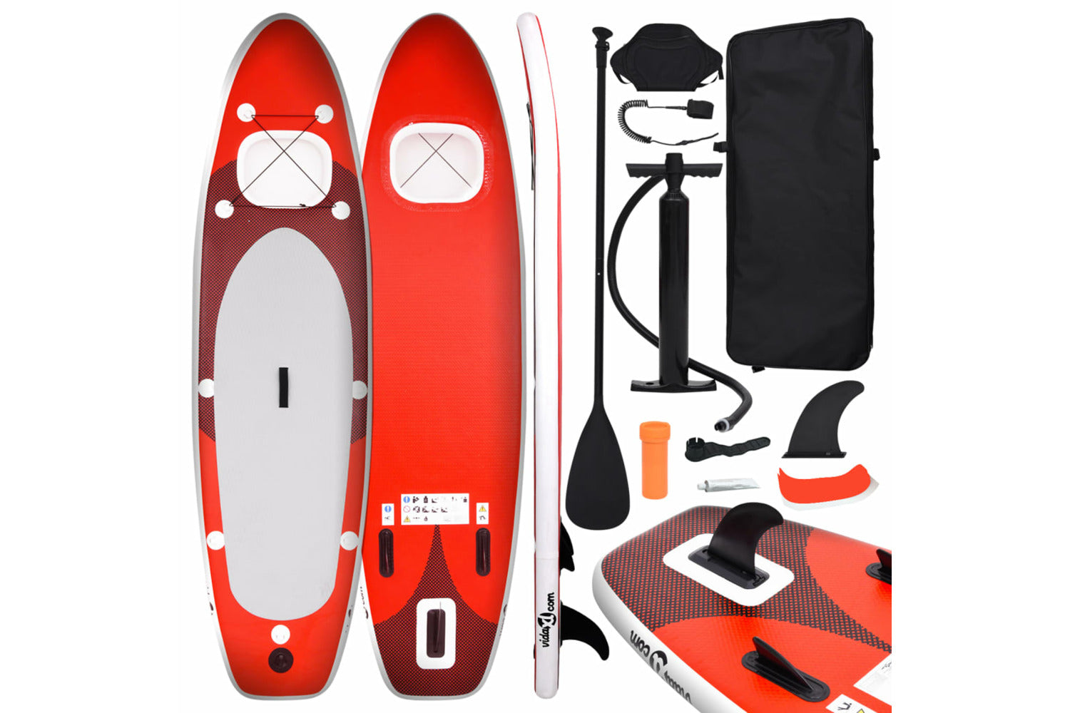 Vidaxl Inflatable Stand Up Paddle Board Set Red 360x81x10 Cm-2