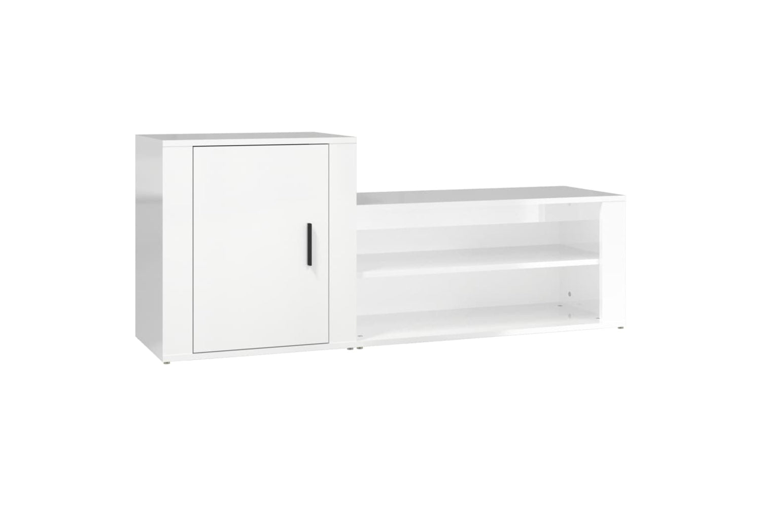 vidaXL 816746 Shoe Cabinet High Gloss White 130x35x54cm Engineered Wood