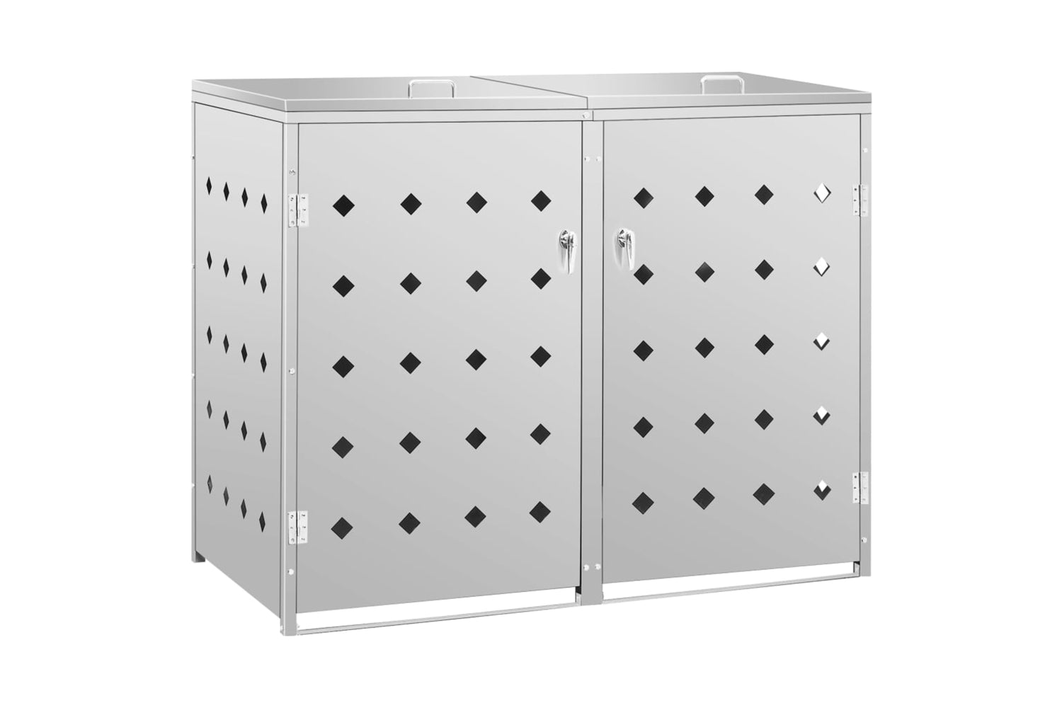 Vidaxl 145380 Double Wheelie Bin Shed 240 L Stainless Steel