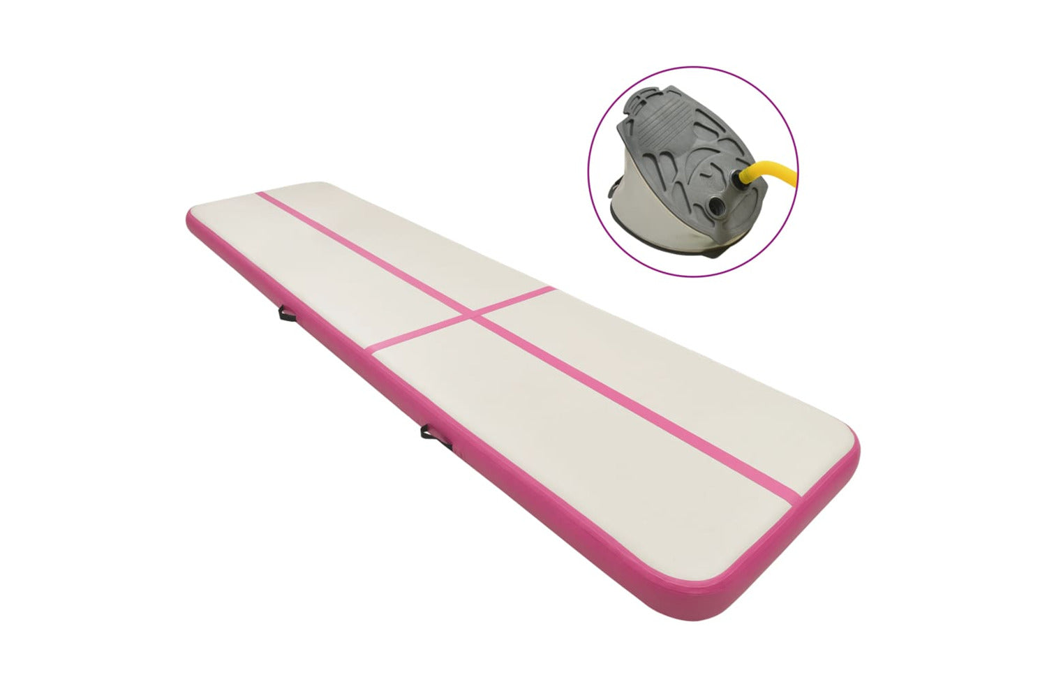 vidaXL 92670 Inflatable Gymnastics Mat With Pump 700x100x15cm Pvc Pink-2