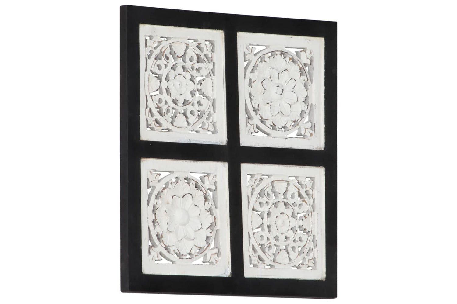 vidaXL 321656 Hand-carved Wall Panel Mdf 40x40x1.5cm Black And White-2