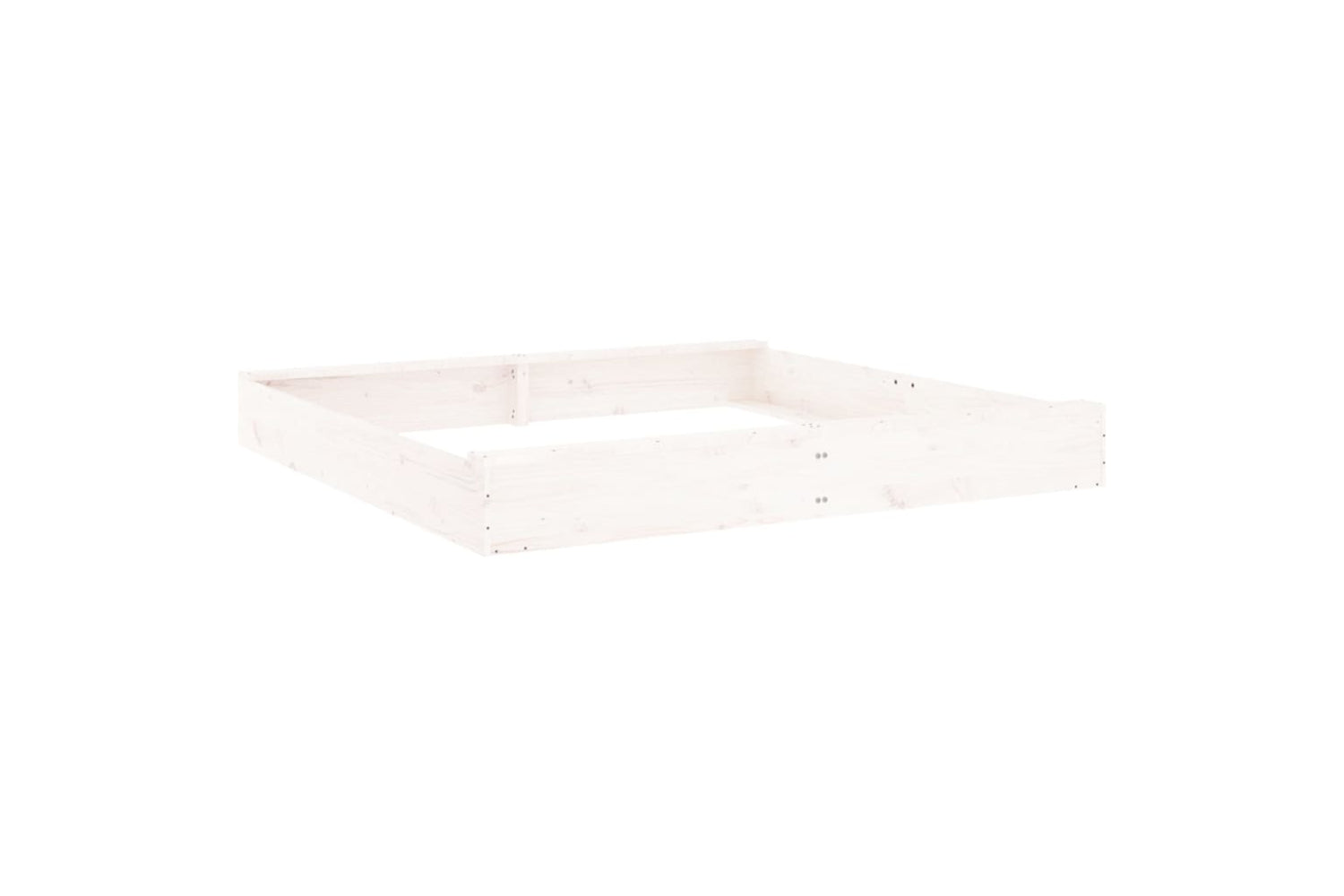 vidaXL 825038 Sandbox With Seats White Square Solid Wood Pine