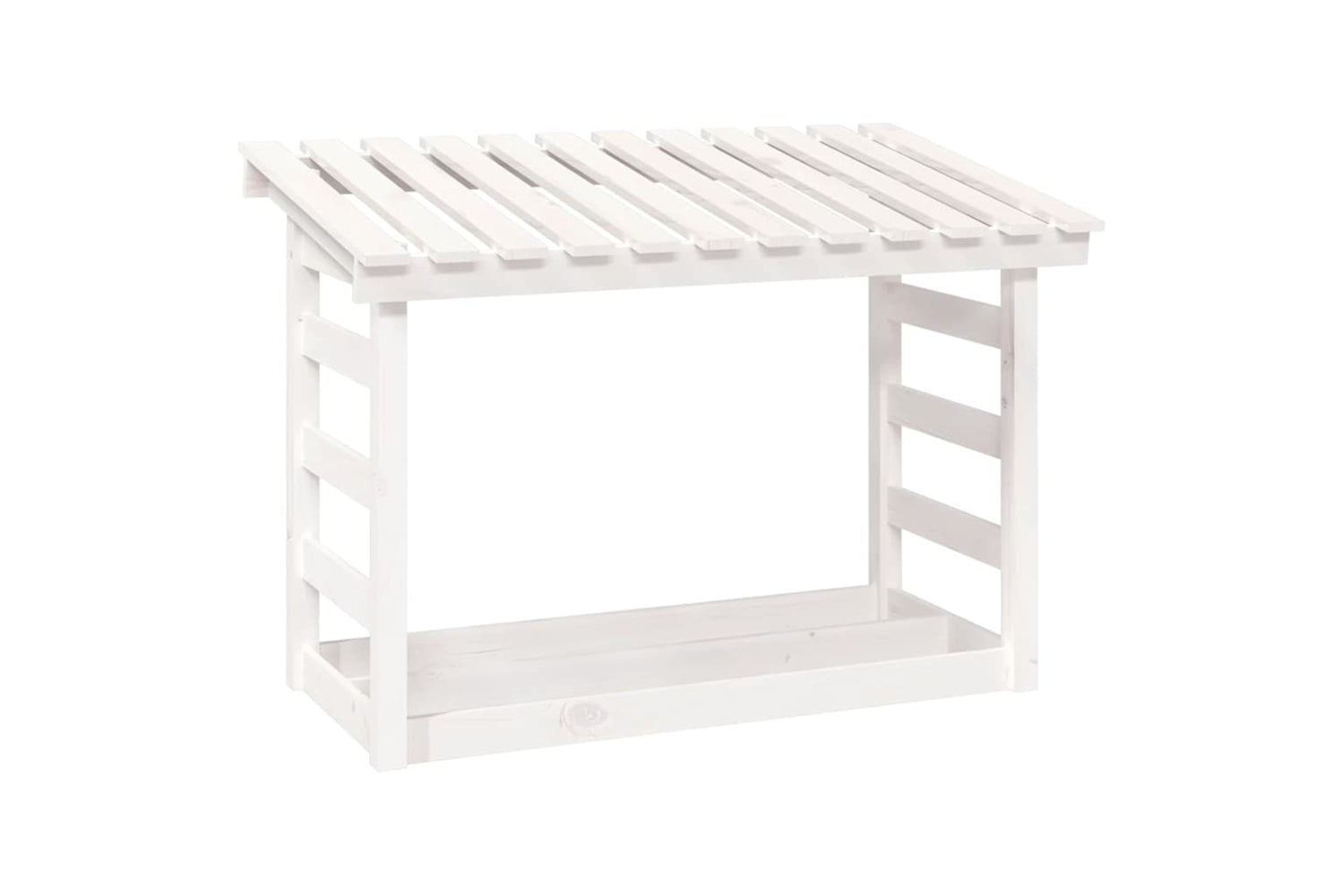 vidaXL 822443 Firewood Rack White 108x64.5x78cm Solid Wood Pine