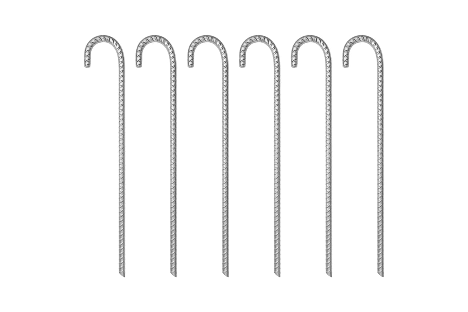 vidaXL 4009343 Tent Pegs 6 Pcs 41.5cm x 12mm Galvanised Steel