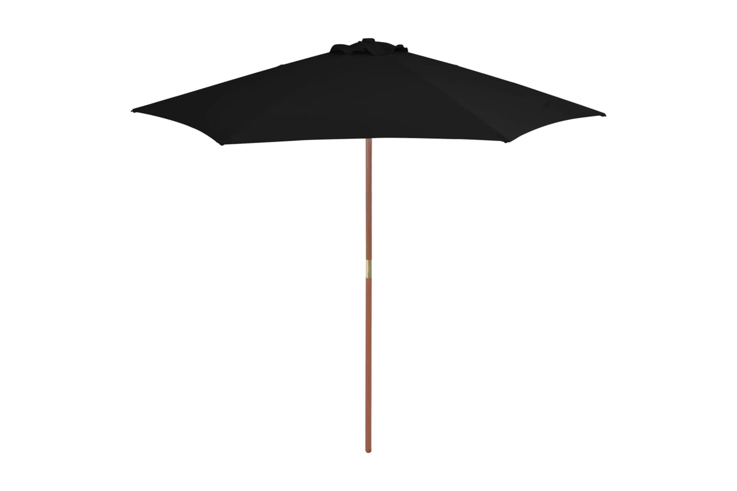 vidaXL 313762 Outdoor Parasol With Wooden Pole Black 270cm