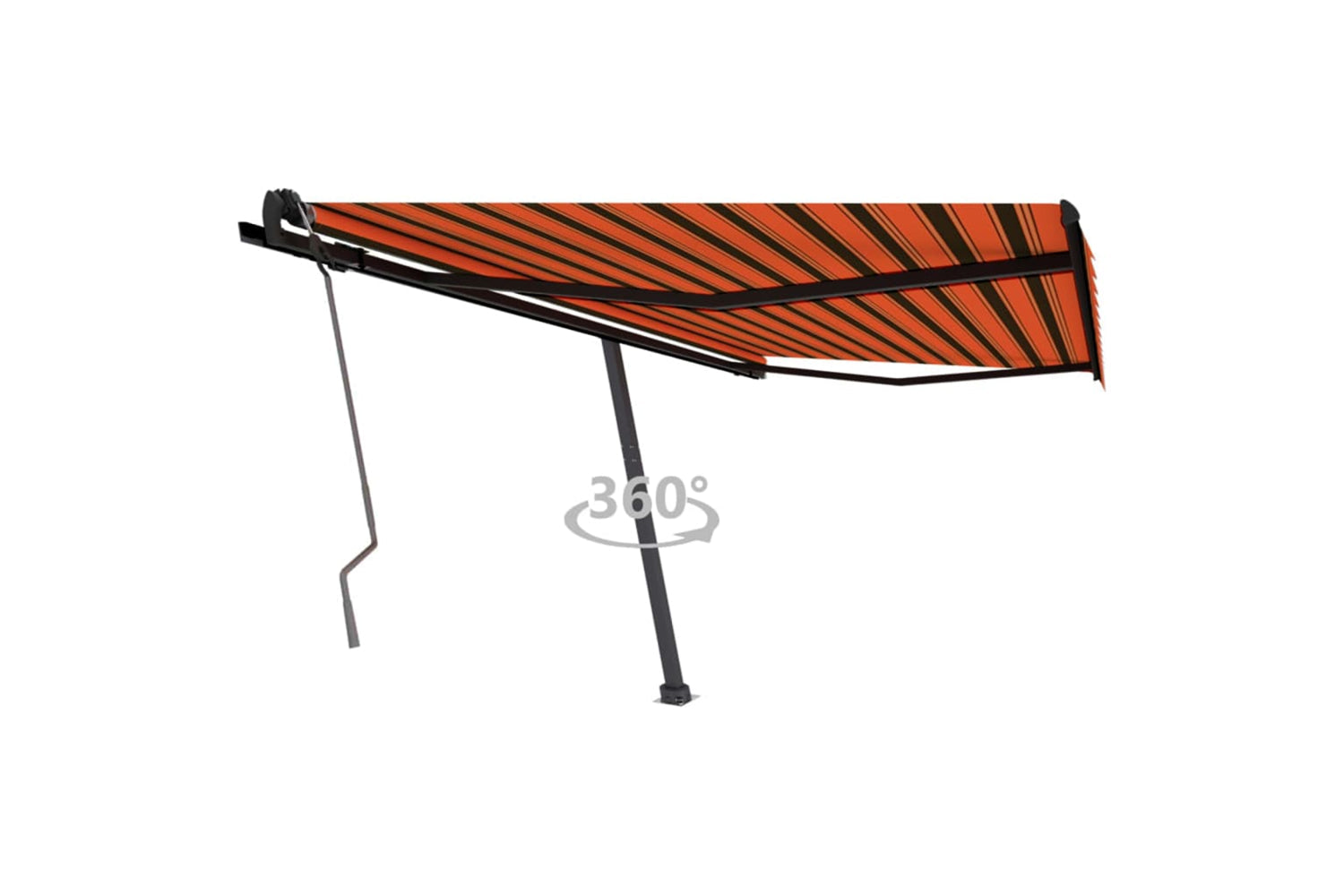 vidaXL 3069840 Freestanding Manual Retractable Awning 450x350cm Orange/brown