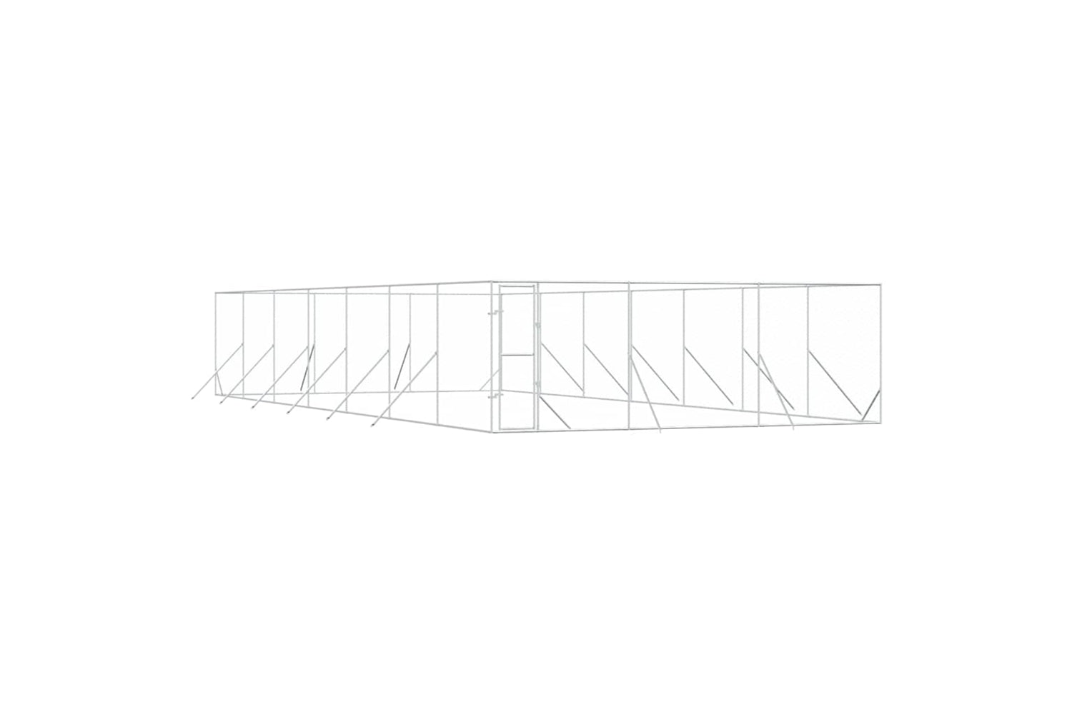 Vidaxl 3190462 Outdoor Dog Kennel Silver 6x14x2 M Galvanised Steel