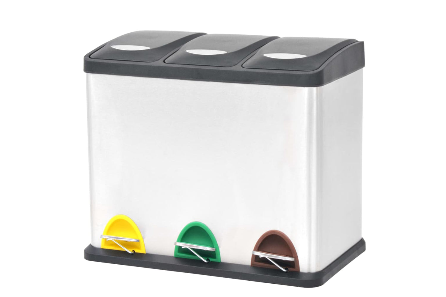 Vidaxl 50601 Recycling Pedal Bin Garbage Trash Bin Stainless Steel 24 L