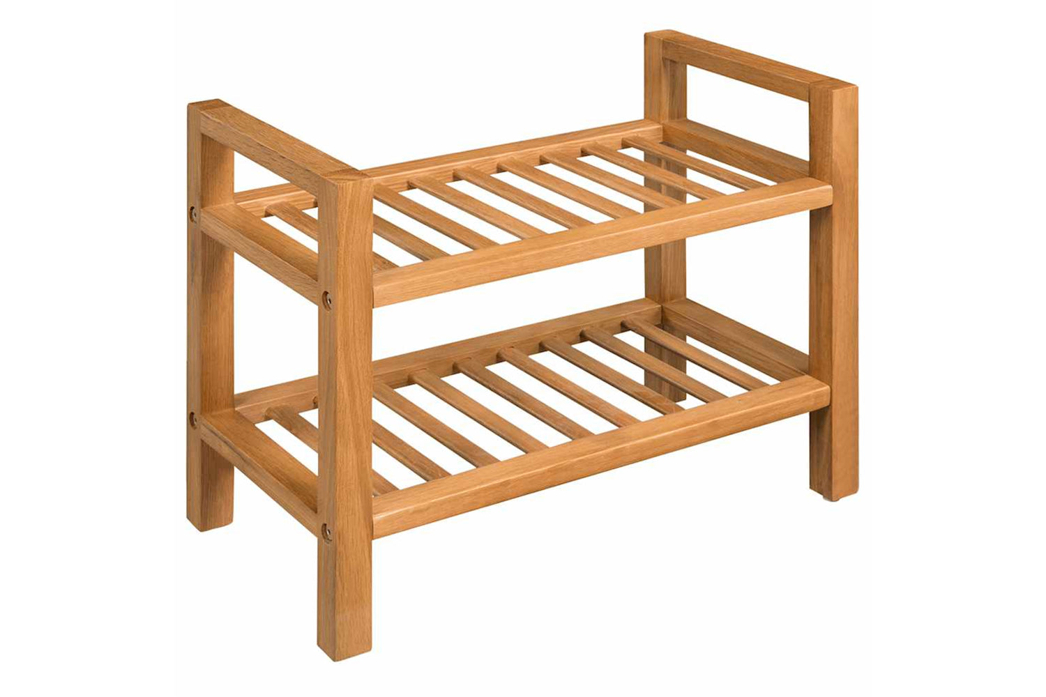 vidaXL 244208 Shoe Rack With 2 Shelves 50x27x40cm Solid Oak Wood