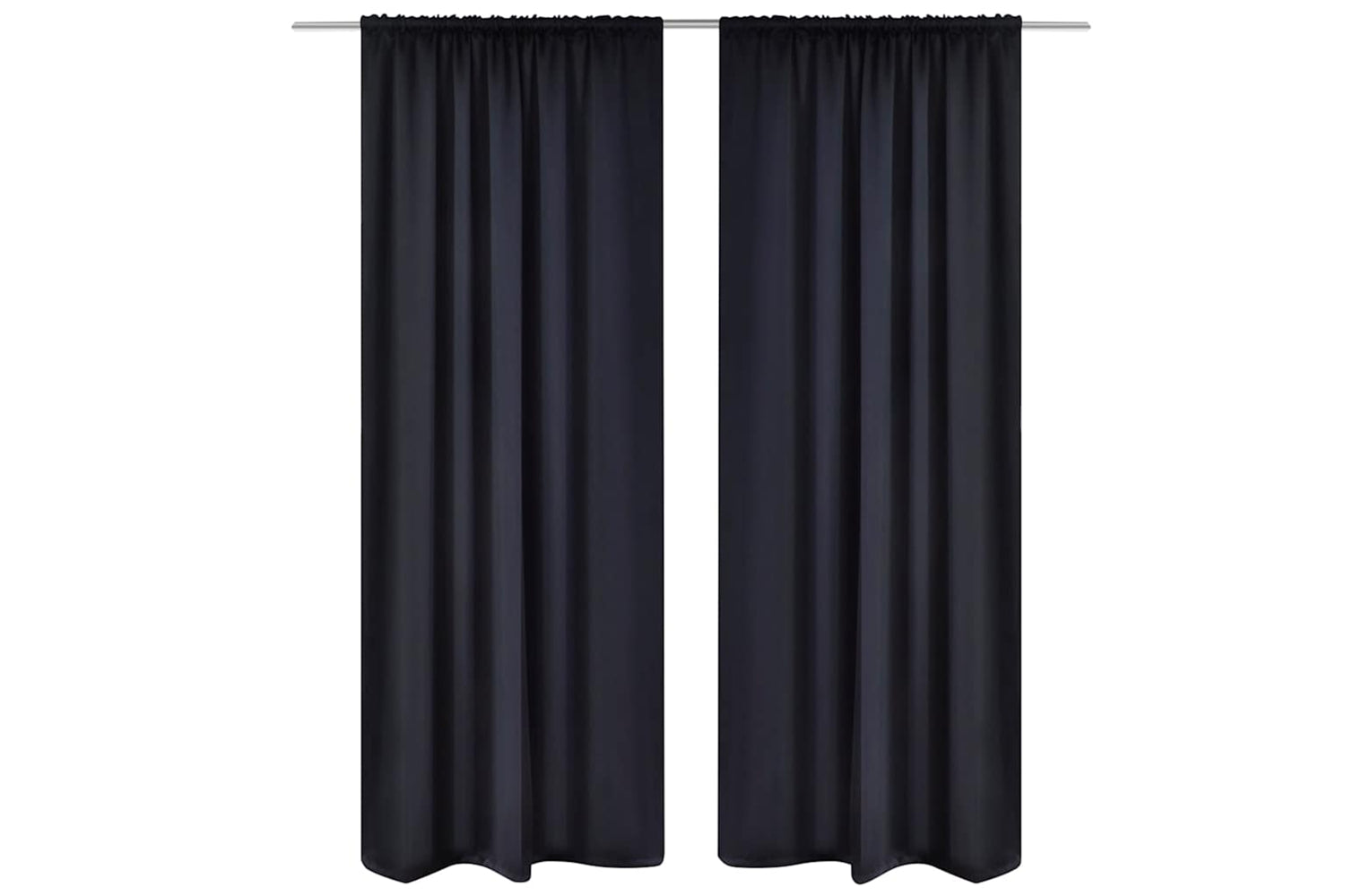 vidaXL 130370 2 Pcs Black Slot-headed Blackout Curtains 135 X 245cm