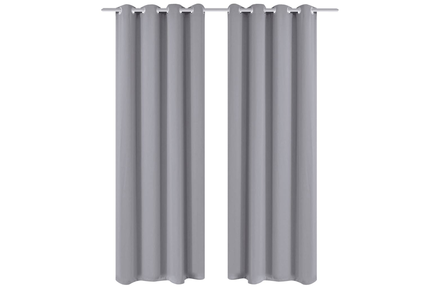 vidaXL 130375 2 Pcs Grey Blackout Curtains With Metal Rings 135 X 245cm