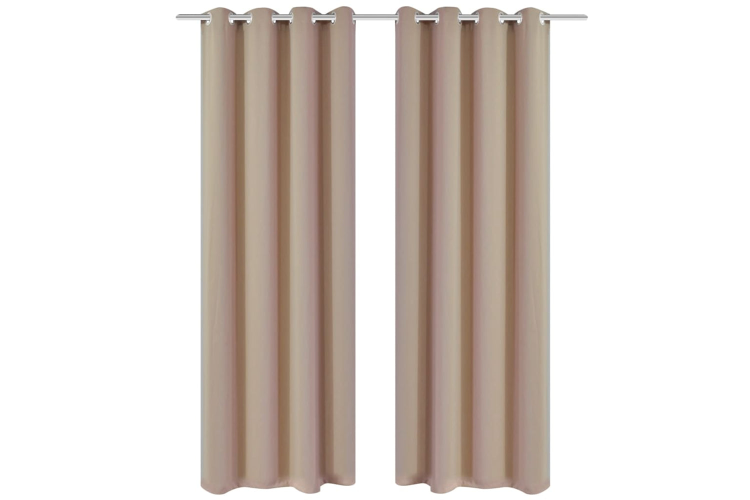 vidaXL 130373 2 Pcs Cream Blackout Curtains With Metal Rings 135 X 245cm