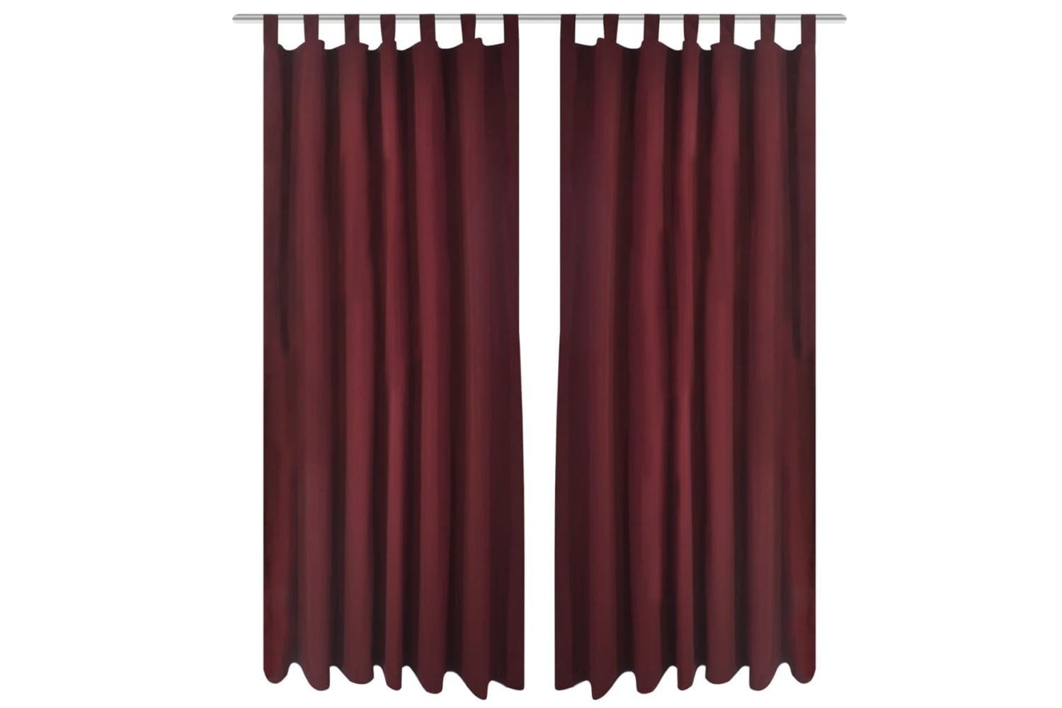 vidaXL 130364 2 Pcs Bordeaux Micro-satin Curtains With Loops 140 X 245cm