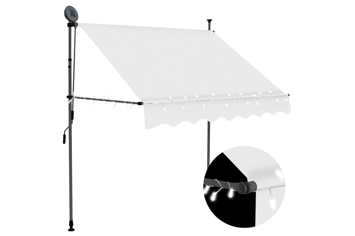 vidaXL 145869 Manual Retractable Awning With Led 100cm Cream