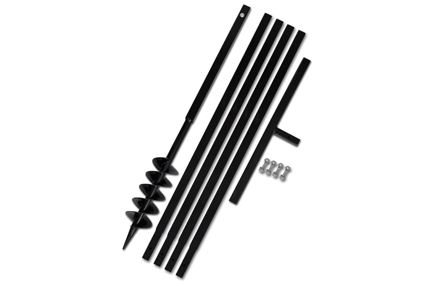 vidaXL 270519 Ground Drill With Handle 100mm With Extension Tube 5 M Steel