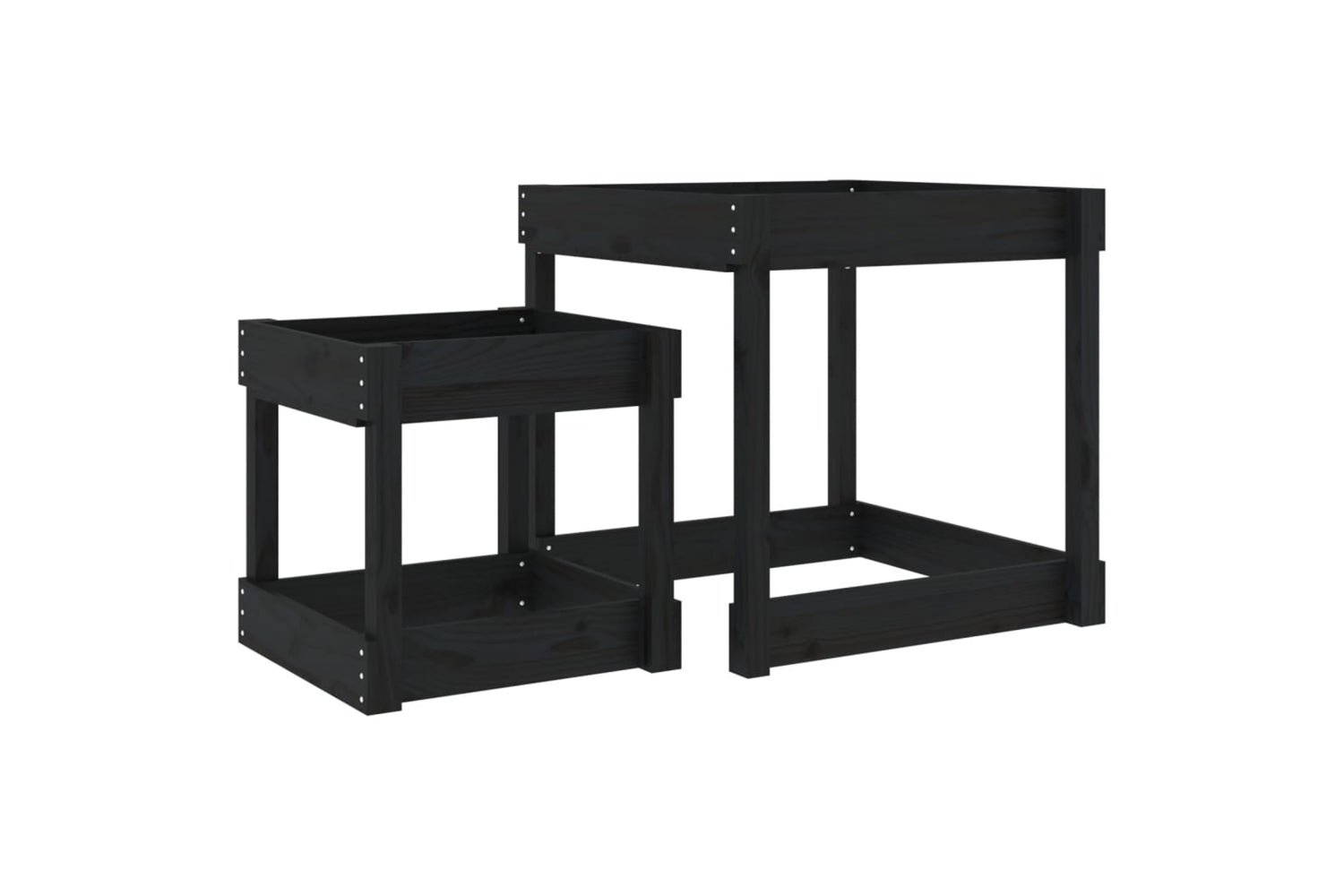vidaXL 825055 Sand Tables 2 Pcs Black Solid Wood Pine