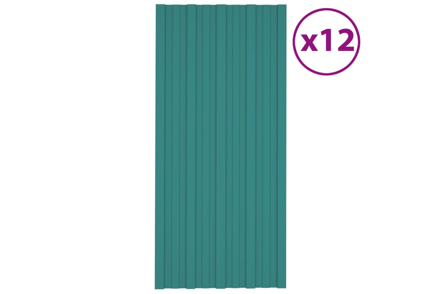 vidaXL 317211 Roof Panels 12 Pcs Galvanised Steel Green 100x45cm-2