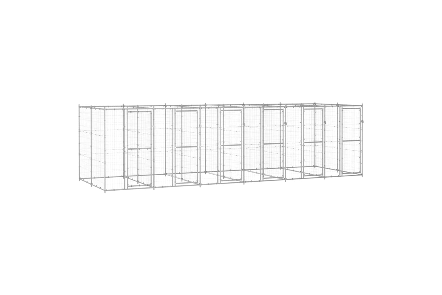 Vidaxl 3082286 Outdoor Dog Kennel Galvanised Steel 14.52 M2
