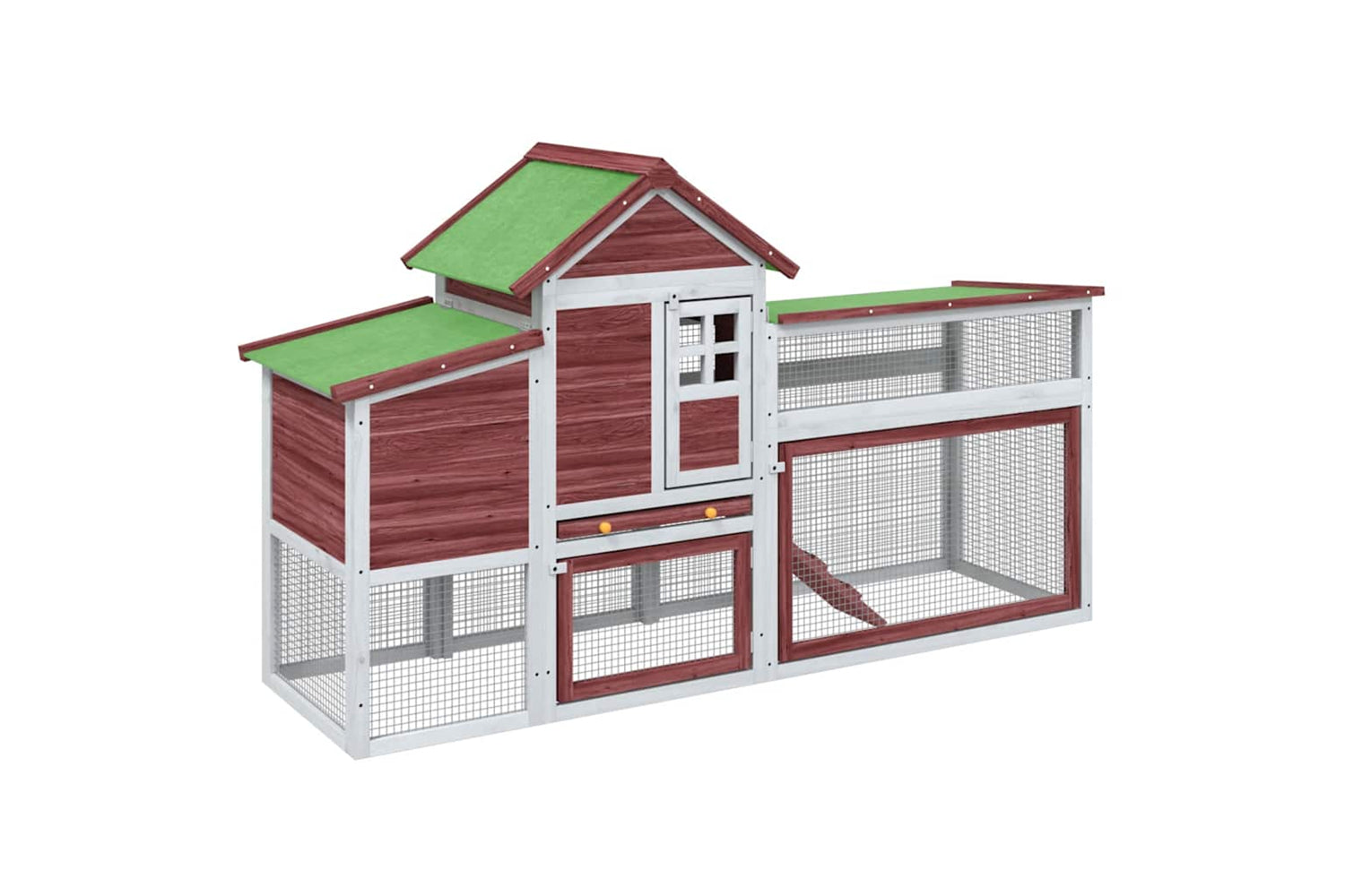 vidaXL 172230 Chicken Coop Mocha 186.5x58.5x113cm Solid Wood Pine