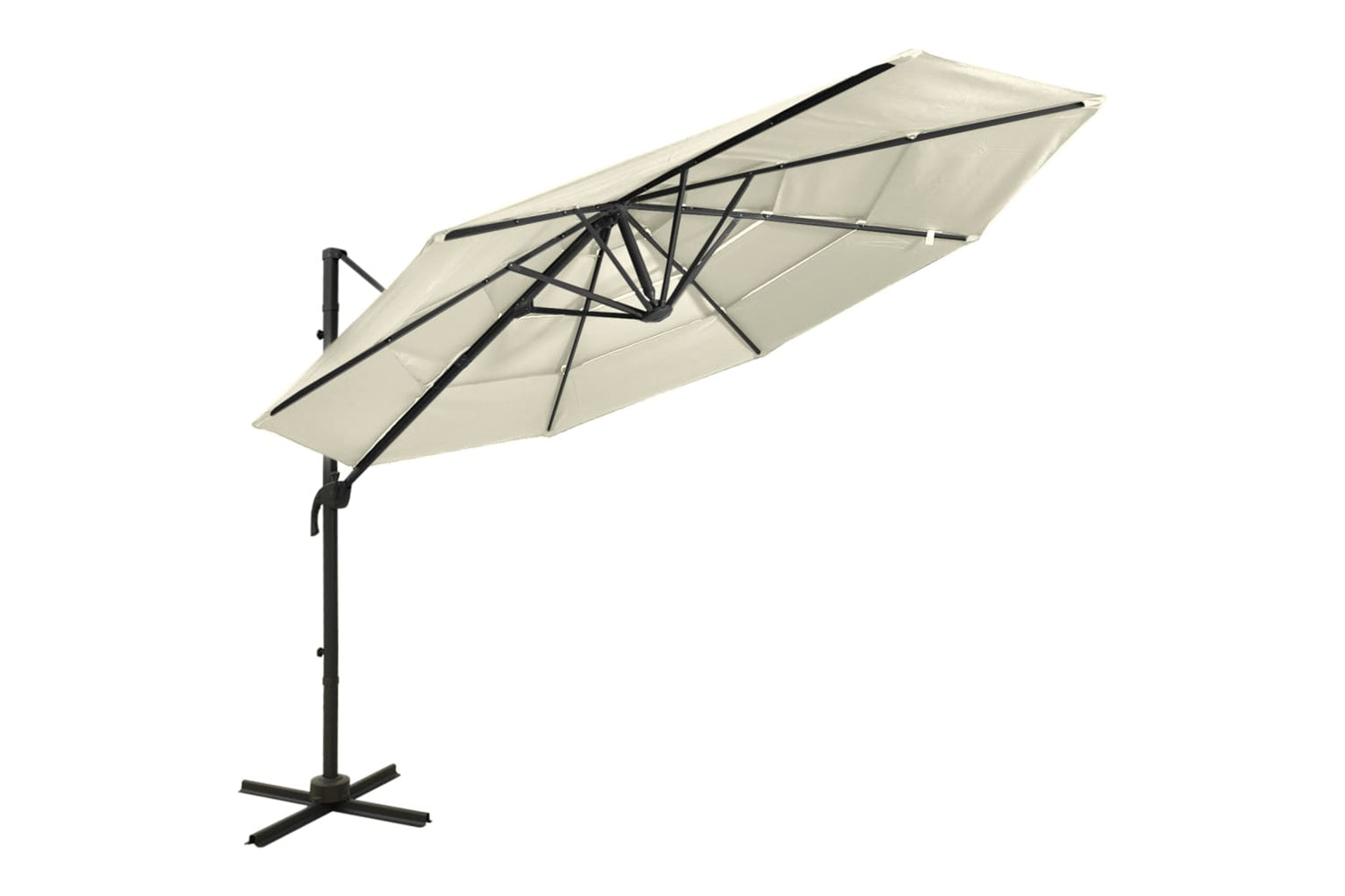 Vidaxl 313828 4-tier Parasol With Aluminium Pole Sand 3x3 M