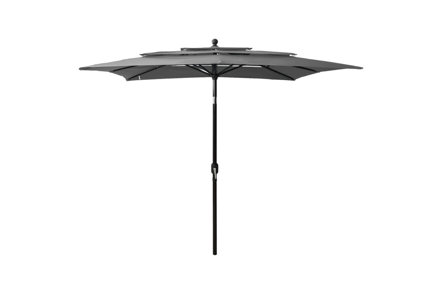 Vidaxl 313838 3-tier Parasol With Aluminium Pole Anthracite 2.5x2.5 M