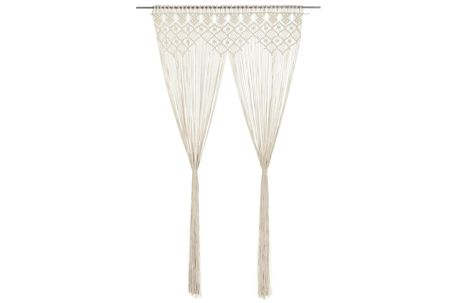 vidaXL 323977 Macrame Curtain 140x240cm Cotton