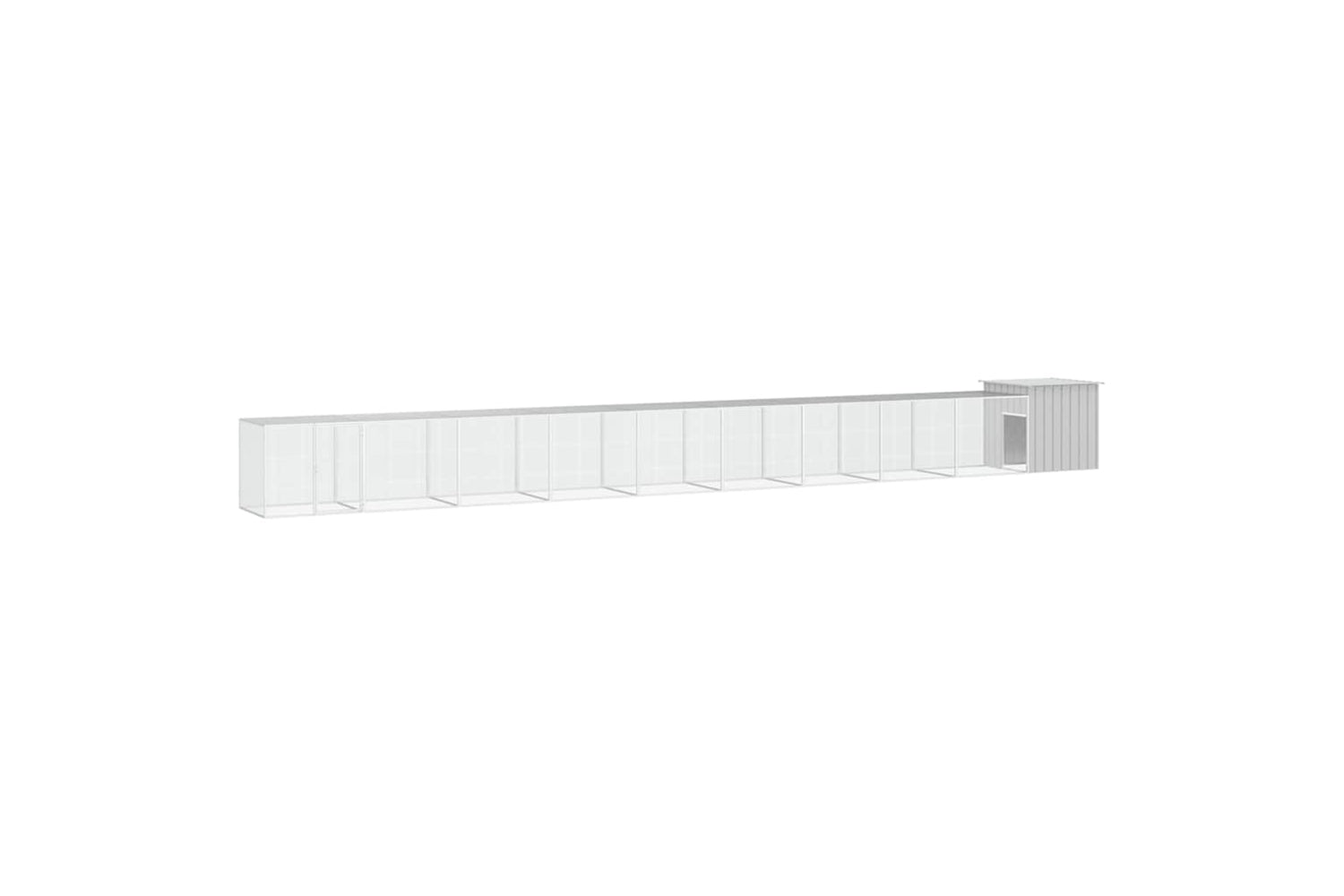 vidaXL 3106467 Chicken Cage Grey 1000x91x100cm Galvanised Steel